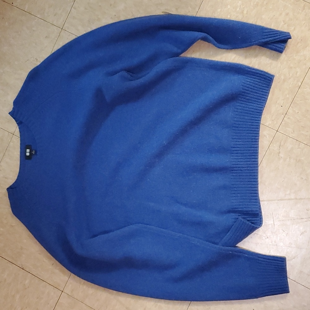 Solid blue uniqlo sweater